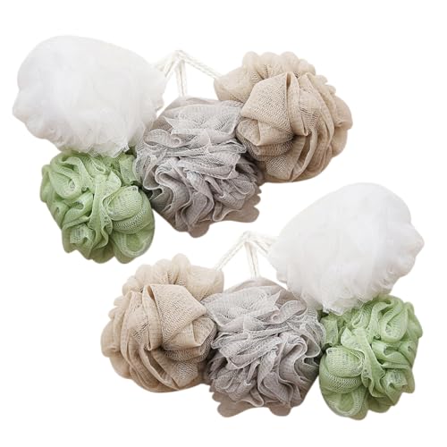 Éponges exfoliantes Hohopeti : lot de 8 grandes boules de bain maille douce multicolores
