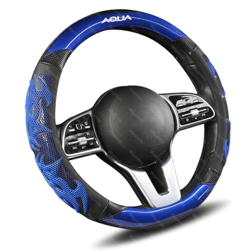 トヨタ アクア ハンドルカバー アクア MXPK11 MXPK10 MXPK16 MXPK15 2代目 2021年〜現行 AQUA カーボンファイバー風×3Dハニカム構造ハンドルカバーPUレザー 防滑・吸汗・耐摩耗・防水仕様 四季通用 取り付け簡単 六色展