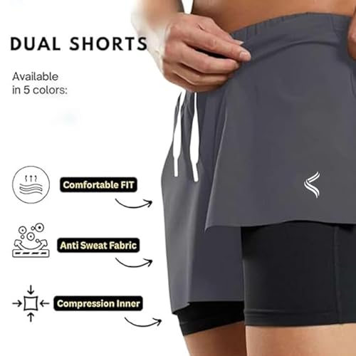 Image of Gym Shorts for Men Workout, Training, Running, Fitness with Pockets | Stretchable Quick Dry Sports Shorts for Men | Activewear Shorts for Bodybuilding, Weightlifting, Activities