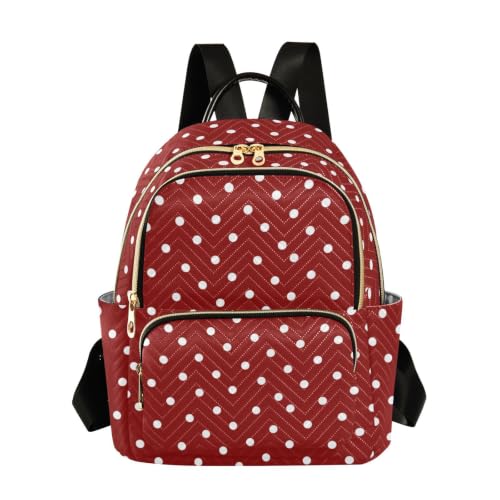 Image of ALAZA Red Polka Dots Pattern Medium Backpack Purse for Women Travel Bag Fashion Daypack Back Pack Shoulder Bag