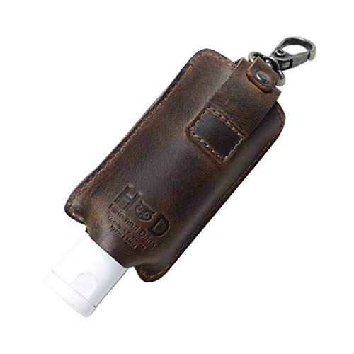 Hide & Drink, Rustic Durable Leather Hand Sanitizer Holder, Keychain, Strong Pouch Clip, Vintage Purse, Classic Backpack or Handbag Accessory, Handmade Includes 101 Year Warranty :: Bourbon Brown - Image 5