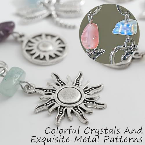 Anillos Tribales Boho para Trenzas 12 Piezas Metal miniatura 5