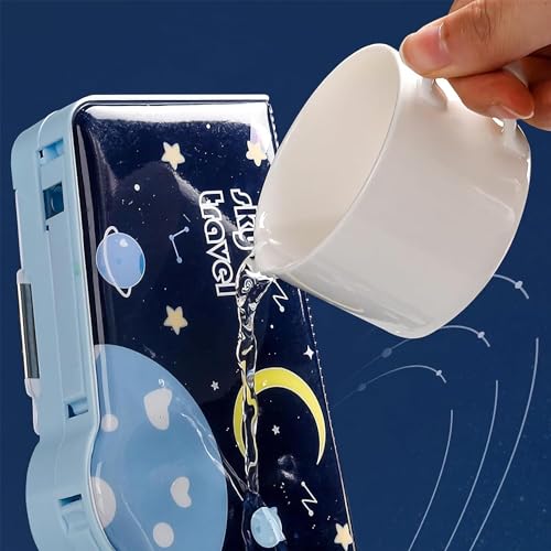 Image of Umadiya Plastic Branded Multi-Functional Pencil Box For Kids, Space Pencil Box For Boys & Girls, Magnetic Pencil Box For Boys, Space Theme Gifts For Kids With Accessories. (Navy Blue Astronaut)