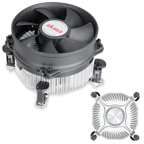 Akasa AK-CCE-7104EP Dissipateur Thermique avec Ventilateur Silencieux 92 mm MLI Ă roulement Ă Billes pour processeurs avec Socket 775/1155/1156 Jusqu'Ă 95 W