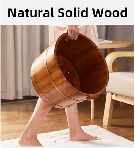 Balde de Madera Natural para Spa de Pies con Tapa miniatura 3
