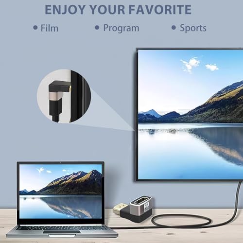 MxyVrix 2 Piezas Adaptador HDMI en Ángulo Recto 8K, Conector HDMI Macho a Hembra 2.1, Adapatador HDMI con Ángulo de 90 y 270 Grados Macho a Hembra Compatible con 8K@60Hz, 4K@120Hz para TV, Portátil - imagen 7