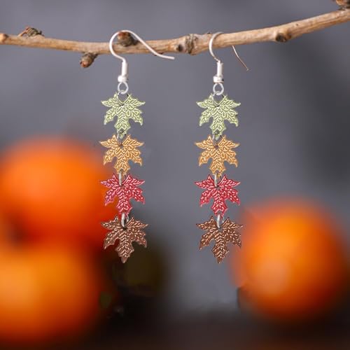 Red Maple Leaf Earrings for Women Autumn Fall Earrings Fall Jewelry for Women Thanksgiving Earrings Thanksgiving Jewelry for Women3