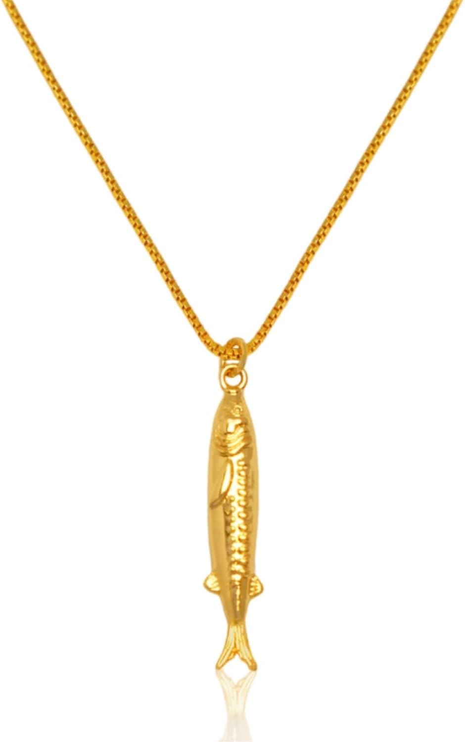 Lucky Gold Fish Necklace – 18K Gold Plated Articulated Pendant, Symbol of Good Fortune & Prosperity, Gift of Blessing for Women