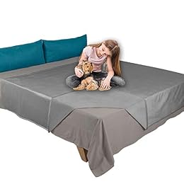 Ameritex Pet Bed Blanket Reversible 100% Waterproof Velvet Super Soft for Sofa and Bed (52x82 Inches, Light Grey+Grey)