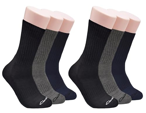 Chaussettes de sport Clarks pour homme en lot de 6 paires noir marine 40-46