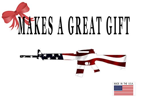 4 Pack Ar-15 Rifle Gun Decal Sticker Silhouette American Flag Usa Patriotic Decal Auto Bumper Sticker Vinyl Car Truck Rv Suv Boat Support 2Nd Amendment Military #TOP5