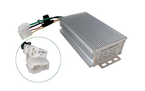 JOEEGO 48V to 12V DC-DC Converter for Evolution EV Golf Cart, 240W 20A Non-Isolated Step Down Voltage Reducer with Fuse