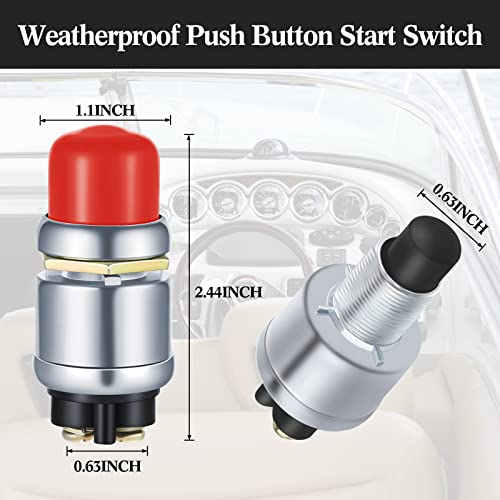 image for TOODOO Engine Start Push Button Momentary 12v and 24v Waterproof Switc