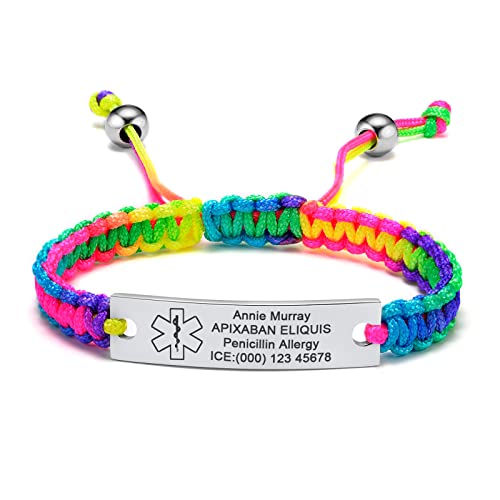 MEALGUET Braided Rope Medical ID Bracelet #TOP28