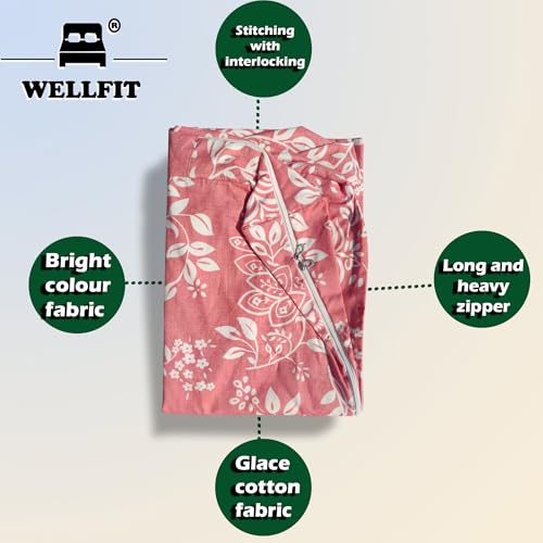 Image of WELLFIT Premium Glace Cotton 300 TC Mattress Cover /Protector for Single Size Bed with Zip /Chain /4x6.25 ft / 48x75x6 inch