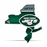 Rico Industries NFL Football New York Jets State Shape Shape Cut Pennant - Home and Living Room Décor - Soft Felt EZ to Hang