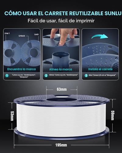 Miniatura 8 de Sunlu Rápido Petg Filamento 3d 1.75mm 1kg, Alta Velocidad 30-600mm S Filamento De Impresora 3d, Precisión Dimensional - 0.02 Mm, 1kg Bobina, Apto Para La Mayoría De Impresoras 3d Fdm Negro