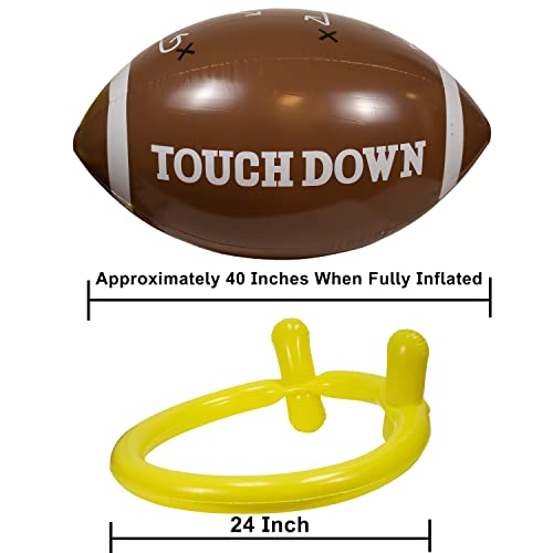 GiftExpress 40" Giant Jumbo Inflatable Football with Tee Set for Football Party, Gameday, American Sport Themed Decorations, Super Fun Football Games for Kids and Adults - Image 4