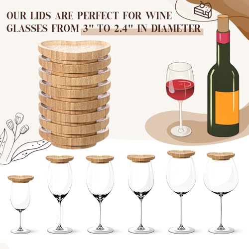 Décorations pour verres à vin en bambou assiettes d'apéritif 8,9 cm