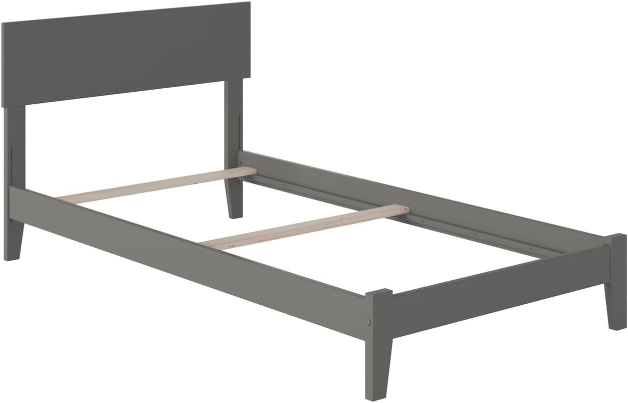 HomeStock Twin Foundation Bed in Grey