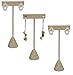 N'ice Packaging 3 Burlap 4.75" Earring T Stand Display, T Shape Holder for Tradeshow, Home Business, Promotion, or just for Home.