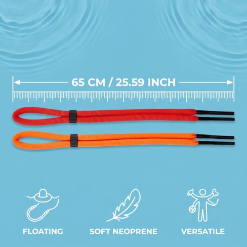 XENQITO 5 Pièces Cordon de Lunettes Flottant, Attache de Lunettes de Sport Ajustable Unisexe, Cordon Lunettes Sport, Pour Bateau, Canot, Surf, Natation, Pêche et Activités Extérieures – vue 2
