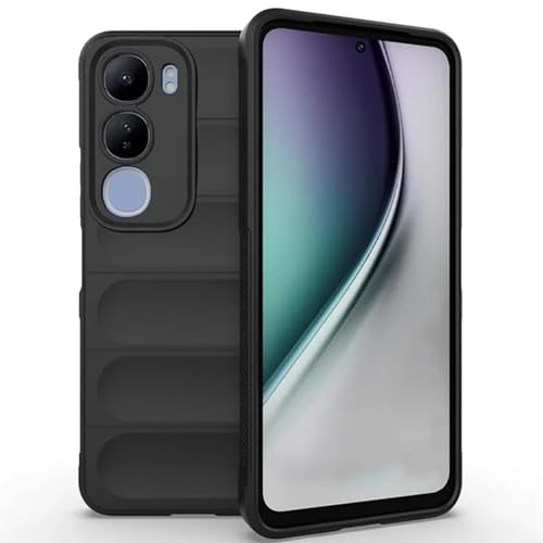 Image of amazon basics Back Case Cover for Vivo Y29 5G | Compatible for Vivo Y29 5G Back Case Cover | Liquid Silicon Magic with Camera Protection | Black