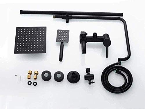 Robinet douche laiton mat noir ensemble colonne de douche complète LWX - 4