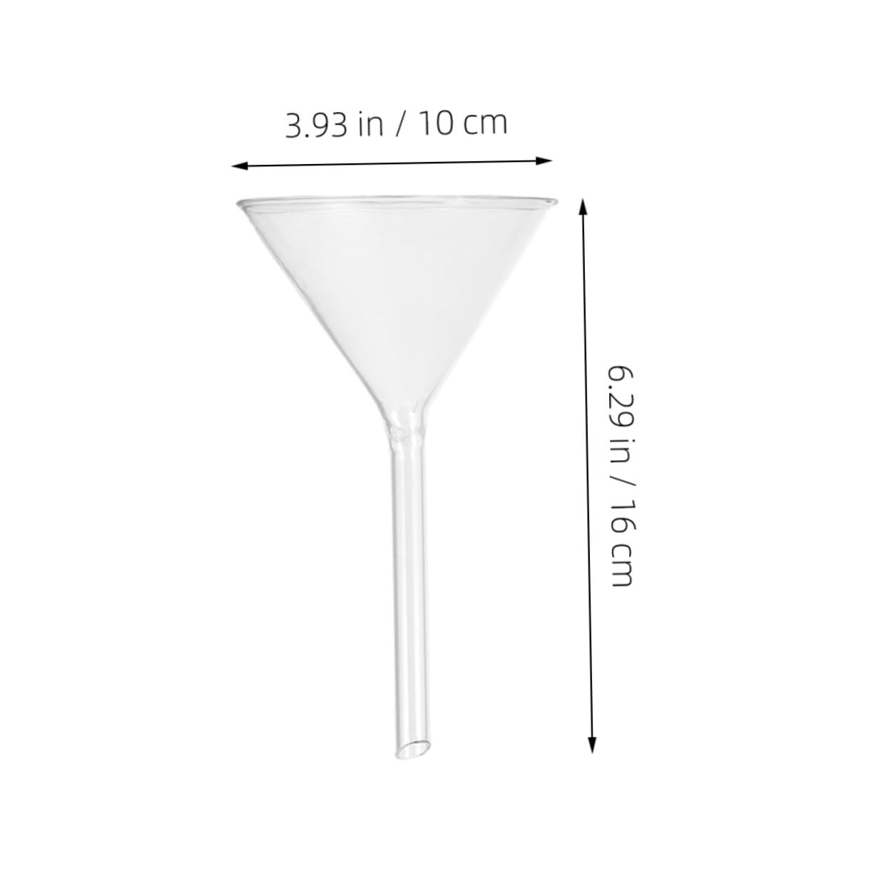 Labortrichter 3 Stück-pack aus Glas, Transparente Dreiecksform