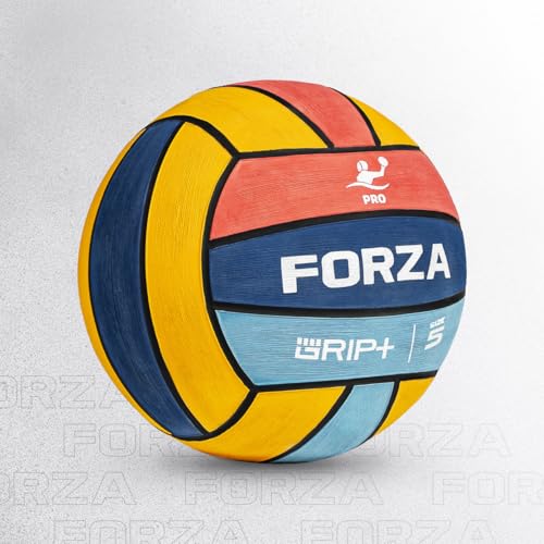 FORZA Balón de Waterpolo Profesional | Balón de Waterpolo de competición Profesional Aprobado por la Fina con tecnología Grip+ de Primera Calidad - Varios tamaños (Talla 5, Paquete de 5)