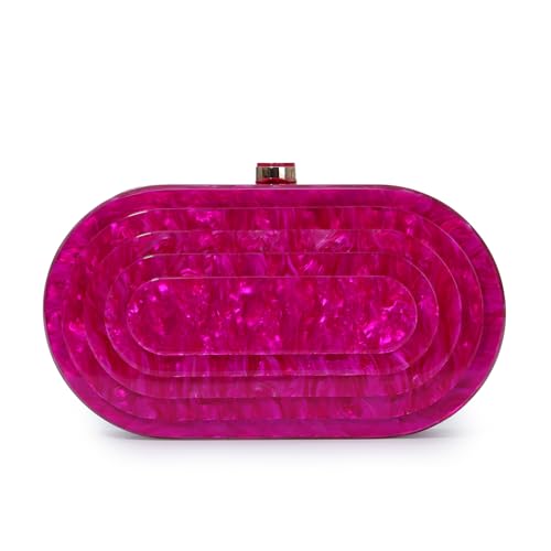Image of Fecialy Acrylic Evening Clutch Bag for Women Shell Shape Handbags Marbling Purse Formal Party Bridal Wedding Crossbody Bag