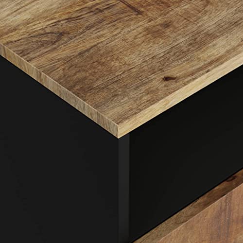 Table de chevet en bois de manguier Mangloder 50x33x62 cm avec tiroirs - 6
