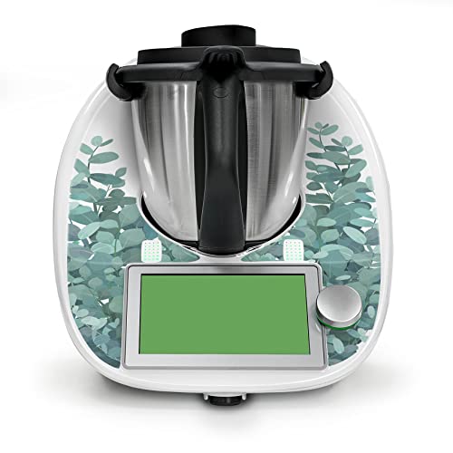 Finest Folia Adesivo decorativo di protezione compatibile con robot da cucina Thermomix TM6, adesivo di design, accessorio da cucina, impermeabile, autoadesivo RX042 (12 eucalipto)