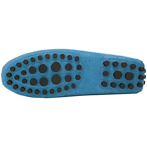 Image of ANUFER Men's Suede Leather Penny Loafers Comfort Driving Shoes Moccasin Slippers