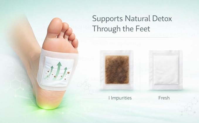 Qivela Foot patch (Pack of 1) Herbal And Gentle Ingredient Detox Foot Pads (10 pieces) Natural Ingredients for Sleep Aid Pain Relief Toxin Removal with Bamboo Vinegar and Acupoint Micro-Massage Technology 3