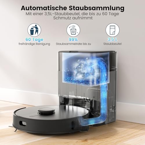 AIRROBO Robot Vacuum and Mop with Self-Empty Base T20+ Robotic Vacuum Cleaner