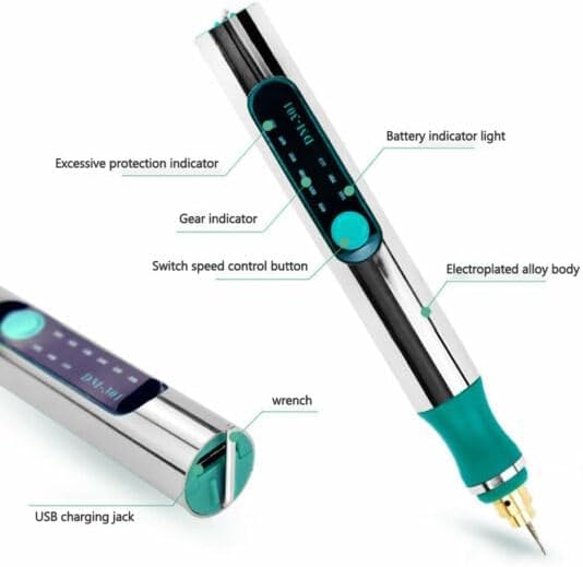 Miniatura 2 de Artisan Pen, bolígrafo de grabado de bricolaje, herramienta de grabado artesanal portátil sin cable, bolígrafo de grabado eléctrico para metal,