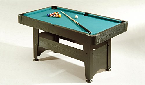 Winsport Billardtisch Chicago, Kleiner robuster Poolbillard Tisch für Kinder, stabile Fußkonstruktion mit Stellfüßen, Größe 155x85 cm ca. 45 kg. inkl. kpl. Spielzubehör,