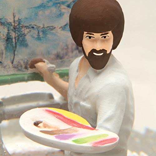 Surreal Entertainment Bob Ross Snow Globe Joy of Painting, Glass & Resin, 5.5 Inch