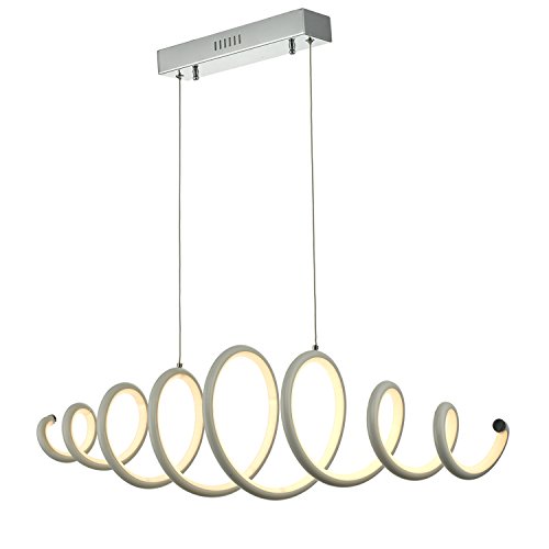 LED Pendant Light Modern Design, Ceiling Light Fixture Flush Mount, Pendant Light Chandeliers Lighting, Color=Warm White; 3000K 56W Chrome, Fixture with Adjustable Hanging Height