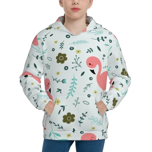 Cute Flamingo Kid Hoodies Boys Sweatshirts Girls Pullover with Pocket