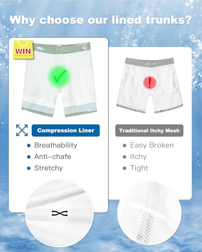 Image of SURF CUZ Mens Swim Trunks with Compression Liner Swim Shorts 7 inch Swimming Trunks Stretch 7 Inch Swim Suits Quick Dry