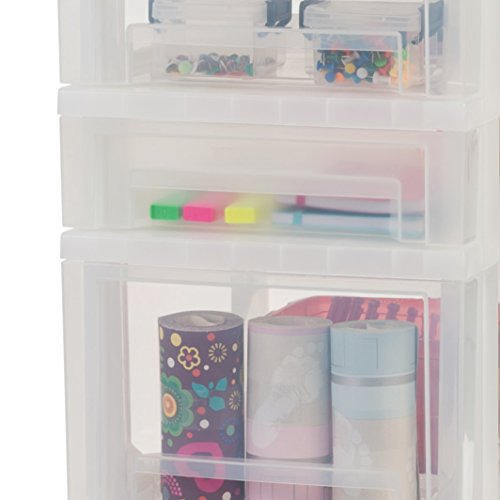 Iris Ohyama, Opbergkist, toren, 2 x 7 L + 3 x 16 L laden, met wielen, ergonomische handgrepen, kantoor, badkamer, garage… - Image 4