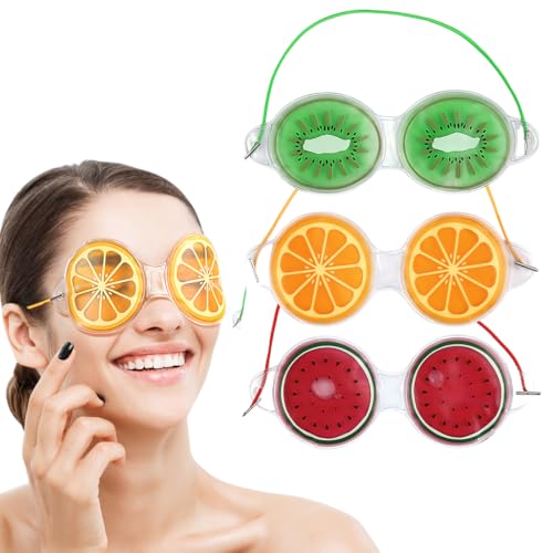 PYEUIFT 3 Pezzi Maschera per Occhi, Maschera Occhi Freddo Riutilizzabile, Maschera Ghiaccio Occhi a Caldo e a Freddo per Occhi Gonfi, Occhi Stanchi, Mal di Testa, Hangover, Emicrania