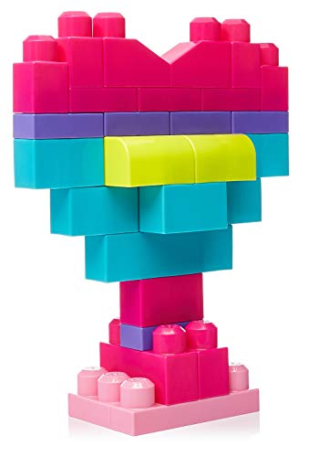Mega BLOKS Juego de construcción Big Building Bag con 60 Bloques de construcción Grandes y Coloridos y 1 Bolsa de Almacenamiento, para niños de 1 año en adelante, Modelo Surtido, DCH54