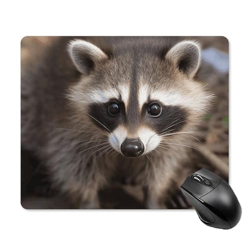 Tapis de souris de jeu imperméable et antidérapant Cub Raccoon pour pc portable
