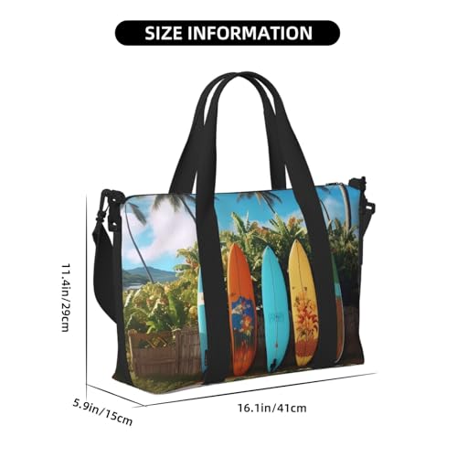 Travel Duffel Bag for Men Gym Bag, Surf's up Surfboard Luggage Bag with Shoulder Strap, Large Gym Tote Bag for Women, Weekender Overnight Bag, Foldable Carry on Bag for Airplane3