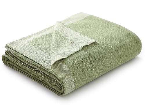 mimixiong Baby Blanket for Newborn 100% Cotton Soft Cozy Knit Baby Boys Girls Gifts Blanket - Beige, 100 x 80cm