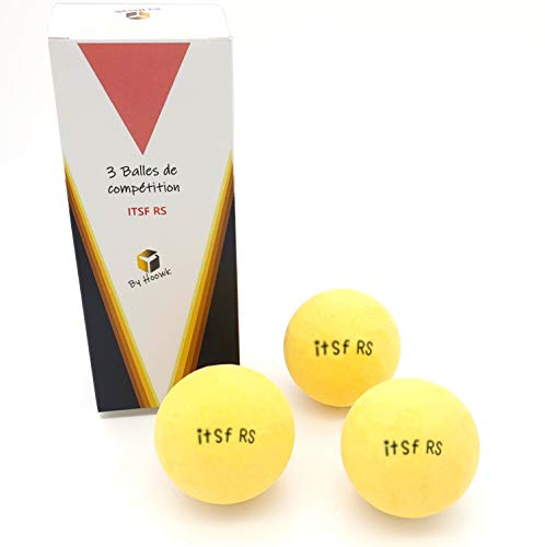 Caja de 3 pelotas de ftbol oficial ITSF RS  Pelota muy slida con un excelente enganche  Revestimiento antideslizante ideal para las mesas de futboln Bonzini Ren Pierre y Roberto Sport.