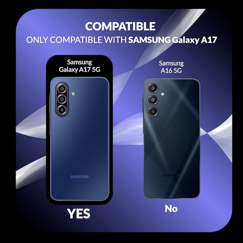 Image of Back Cover Case + Screen Protector for Samsung Galaxy A17 5G | Transparent Black | TPU & PC Anti Yellow Mobile Phone Case Cover for Samsung Galaxy A 17 / A17 5G | 360 Degree Protection